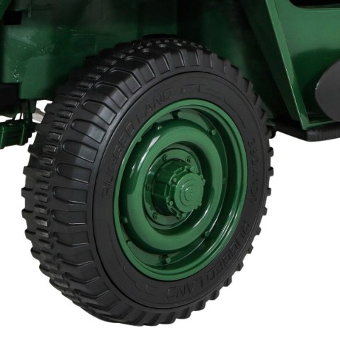 Autko Wojskowe Retro dla 3 dzieci Zielony + Napęd 4x4 + Schowki + EVA + Wolny Start + MP3 LED Autko Wojskowe Retro dla 3 dzieci Zielony + Napęd 4x4 + Schowki + EVA + Wolny Start + MP3 LED