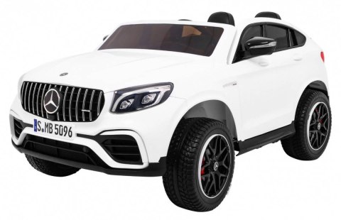 Auto Mercedes GLC 63S dla dzieci Biały + Napęd 4x4 + MP4 + LED + Ekoskóra + Wolny Start + EVA Auto Mercedes GLC 63S dla dzieci Biały + Napęd 4x4 + MP4 + LED + Ekoskóra + Wolny Start + EVA