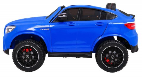 Auto Mercedes GLC 63S dla dzieci Niebieski + Napęd 4x4 + MP4 + LED + Ekoskóra + Wolny Start + EVA Auto Mercedes GLC 63S dla dzieci Niebieski + Napęd 4x4 + MP4 + LED + Ekoskóra + Wolny Start + EVA