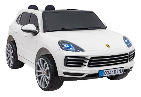 Porsche Cayenne S na akumulator dla dzieci Lakier Biały + Pilot + Wolny START + EVA + Audio LED Porsche Cayenne S na akumulator dla dzieci Lakier Biały + Pilot + Wolny START + EVA + Audio LED