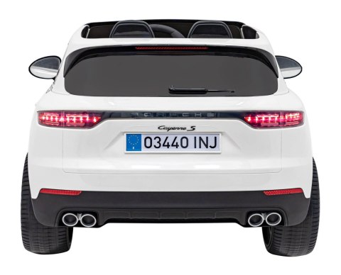 Porsche Cayenne S na akumulator dla dzieci Lakier Biały + Pilot + Wolny START + EVA + Audio LED Porsche Cayenne S na akumulator dla dzieci Lakier Biały + Pilot + Wolny START + EVA + Audio LED
