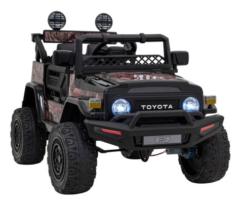 Toyota FJ Cruiser dla dzieci Czarny Liście + Pilot + Napęd 4x4 + Audio LED + EVA + Wolny Start Toyota FJ Cruiser dla dzieci Czarny Liście + Pilot + Napęd 4x4 + Audio LED + EVA + Wolny Start