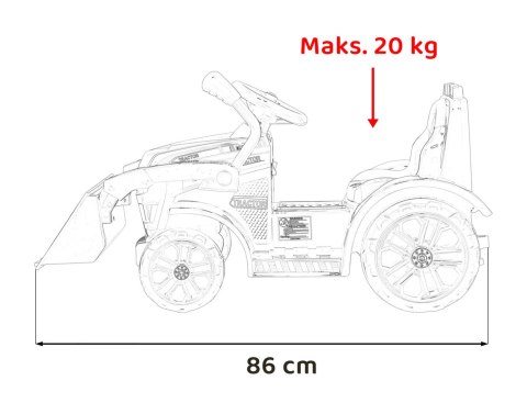 Traktor Spychacz G320 dla najmłodszych dzieci Żółty + Ruchoma łyżka + Melodie + Klakson + Światła LED Traktor Spychacz G320 dla najmłodszych dzieci Żółty + Ruchoma łyżka + Melodie + Klakson + Światła LED
