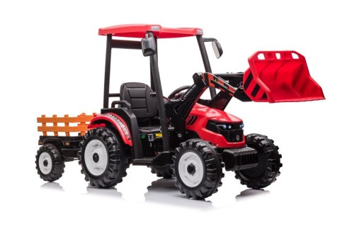 Traktor Na Akumulator Z Przyczepą Hercules Czerwony 24V Traktor Na Akumulator Z Przyczepą Hercules Czerwony 24V