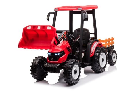 Traktor Na Akumulator Z Przyczepą Hercules Czerwony 24V Traktor Na Akumulator Z Przyczepą Hercules Czerwony 24V