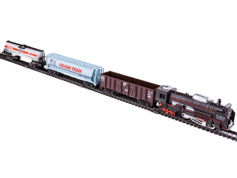 Elektryczna Kolejka Rail King, Parowóz + 3 Wagony Elektryczna Kolejka Rail King, Parowóz + 3 Wagony
