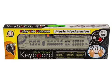 Keyboard MQ-811 Organki, 61 Klawiszy, Zasilacz, Mikrofon, USB Keyboard MQ-811 Organki, 61 Klawiszy, Zasilacz, Mikrofon, USB