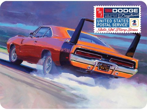 Model Plastikowy - Samochód 1:25 1969 Dodge Charger Daytona (USPS Stamp Series Collector Tin) Model Plastikowy - Samochód 1:25 1969 Dodge Charger Daytona (USPS Stamp Series Collector Tin)
