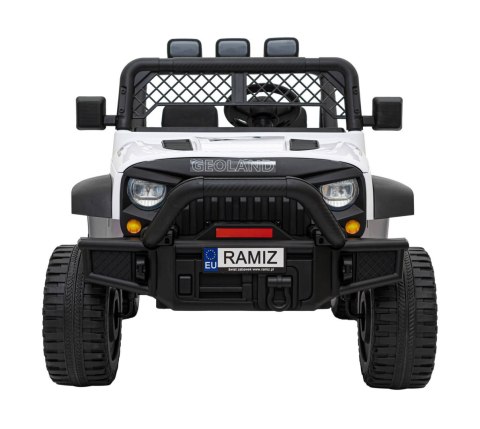 Autko terenowe Geoland Power dla 2 dzieci Biały + Pilot + Silniki 2x200W + Bagażnik + Radio MP3 + LED Autko terenowe Geoland Power dla 2 dzieci Biały + Pilot + Silniki 2x200W + Bagażnik + Radio MP3 + LED