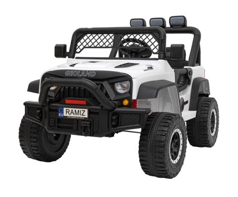 Autko terenowe Geoland Power dla 2 dzieci Biały + Pilot + Silniki 2x200W + Bagażnik + Radio MP3 + LED Autko terenowe Geoland Power dla 2 dzieci Biały + Pilot + Silniki 2x200W + Bagażnik + Radio MP3 + LED