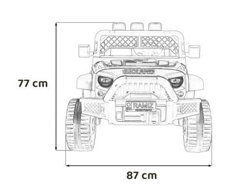 Autko terenowe Geoland Power dla 2 dzieci Czarny + Pilot + Silniki 2x200W + Bagażnik + Radio MP3 + LED Autko terenowe Geoland Power dla 2 dzieci Czarny + Pilot + Silniki 2x200W + Bagażnik + Radio MP3 + LED