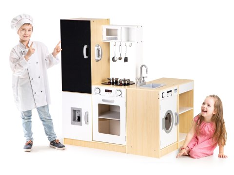 Drewniana kuchnia dla dzieci osobne segmenty XXL tablica +LED ECOTOYS Drewniana kuchnia dla dzieci osobne segmenty XXL tablica +LED ECOTOYS