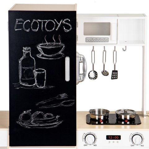 Drewniana kuchnia dla dzieci osobne segmenty XXL tablica +LED ECOTOYS Drewniana kuchnia dla dzieci osobne segmenty XXL tablica +LED ECOTOYS