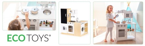 Drewniana kuchnia dla dzieci osobne segmenty XXL tablica +LED ECOTOYS Drewniana kuchnia dla dzieci osobne segmenty XXL tablica +LED ECOTOYS