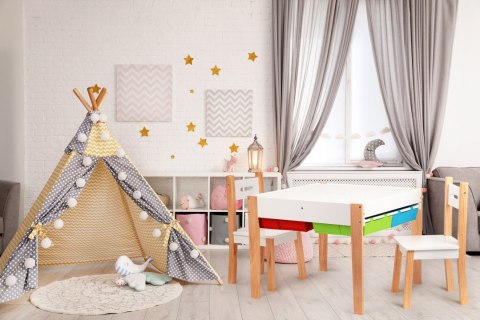 Drewniane meble dla dzieci zestaw stół +2 krzesła ECOTOYS Drewniane meble dla dzieci zestaw stół +2 krzesła ECOTOYS