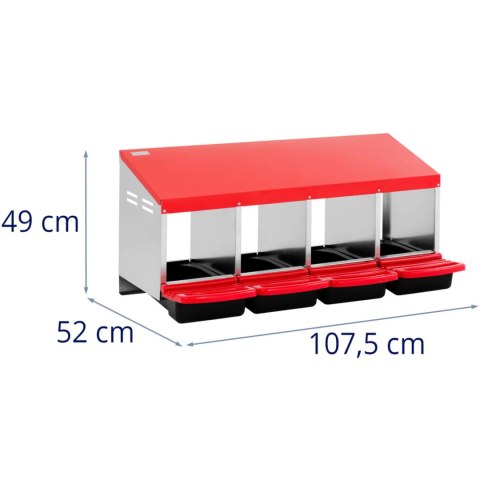 Gniazdo dla kur niosek ścienne 4 komory STAL 52 x 107.5 x 49 cm Gniazdo dla kur niosek ścienne 4 komory STAL 52 x 107.5 x 49 cm
