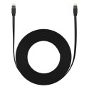 Kabel przewód sieciowy Ethernet Cat 6 RJ-45 1000Mb/s płaski 12m czarny
