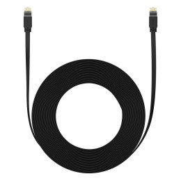 Kabel przewód sieciowy Ethernet Cat 6 RJ-45 1000Mb/s płaski 12m czarny
