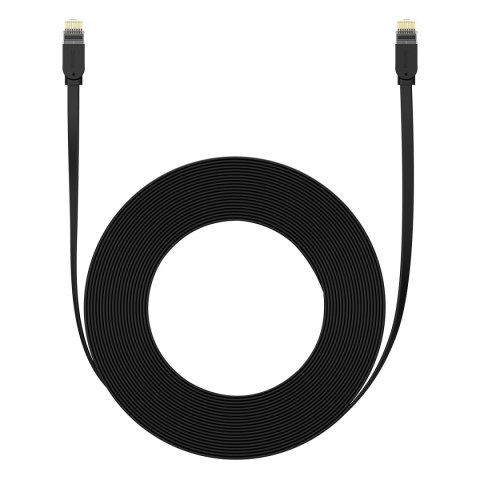 Kabel przewód sieciowy Ethernet Cat 6 RJ-45 1000Mb/s płaski 12m czarny Kabel przewód sieciowy Ethernet Cat 6 RJ-45 1000Mb/s płaski 12m czarny