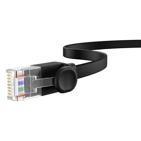 Kabel przewód sieciowy Ethernet Cat 6 RJ-45 1000Mb/s płaski 12m czarny Kabel przewód sieciowy Ethernet Cat 6 RJ-45 1000Mb/s płaski 12m czarny