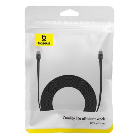 Kabel przewód sieciowy Ethernet Cat 6 RJ-45 1000Mb/s płaski 12m czarny Kabel przewód sieciowy Ethernet Cat 6 RJ-45 1000Mb/s płaski 12m czarny