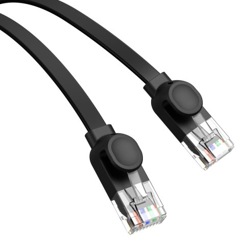 Kabel przewód sieciowy Ethernet Cat 6 RJ-45 1000Mb/s płaski 12m czarny Kabel przewód sieciowy Ethernet Cat 6 RJ-45 1000Mb/s płaski 12m czarny