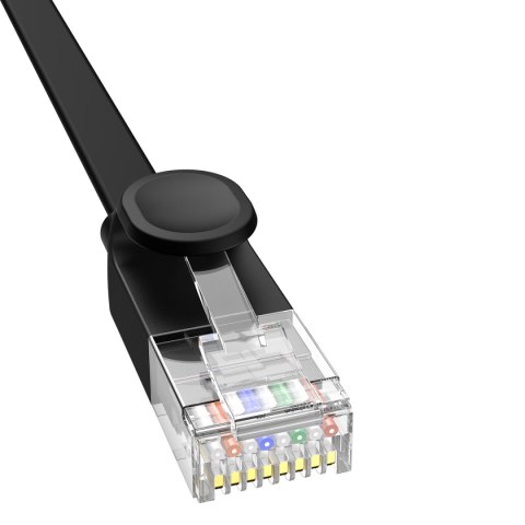 Kabel przewód sieciowy Ethernet Cat 6 RJ-45 1000Mb/s płaski 30m czarny Kabel przewód sieciowy Ethernet Cat 6 RJ-45 1000Mb/s płaski 30m czarny