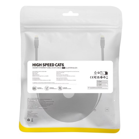 Kabel przewód sieciowy Ethernet Cat 6 RJ-45 1000Mb/s płaski 30m czarny Kabel przewód sieciowy Ethernet Cat 6 RJ-45 1000Mb/s płaski 30m czarny