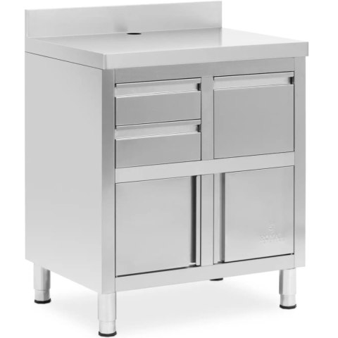 Szafka pod ekspres do kawy z rantem 2 szuflady pojemnik STAL 60x82x95 cm Szafka pod ekspres do kawy z rantem 2 szuflady pojemnik STAL 60x82x95 cm