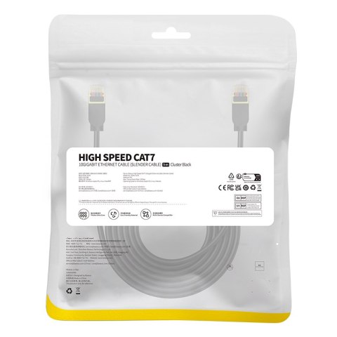 Szybki cienki kabel sieciowy RJ45 cat. 7 10Gbps 5m czarny Szybki cienki kabel sieciowy RJ45 cat. 7 10Gbps 5m czarny