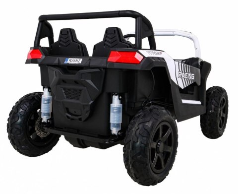 Buggy ATV Strong Racing dla 2 dzieci Biały + Silnik bezszczotkowy + Pompowane koła + Audio LED Buggy ATV Strong Racing dla 2 dzieci Biały + Silnik bezszczotkowy + Pompowane koła + Audio LED