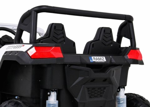 Buggy ATV Strong Racing dla 2 dzieci Biały + Silnik bezszczotkowy + Pompowane koła + Audio LED Buggy ATV Strong Racing dla 2 dzieci Biały + Silnik bezszczotkowy + Pompowane koła + Audio LED