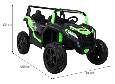 Buggy ATV Strong Racing dla 2 dzieci Zielony + Silnik bezszczotkowy + Pompowane koła + Audio LED Buggy ATV Strong Racing dla 2 dzieci Zielony + Silnik bezszczotkowy + Pompowane koła + Audio LED