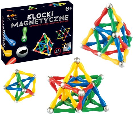 KLOCKI MAGNETYCZNE 63 ELEMENTY KLOCKI MAGNETYCZNE 63 ELEMENTY