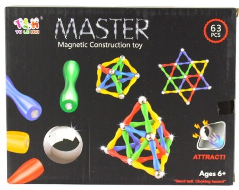 KLOCKI MAGNETYCZNE 63 ELEMENTY KLOCKI MAGNETYCZNE 63 ELEMENTY