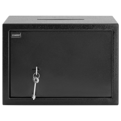 Sejf depozytowy z wrzutnią zamykany na klucz stalowy 25x25x35 cm Sejf depozytowy z wrzutnią zamykany na klucz stalowy 25x25x35 cm