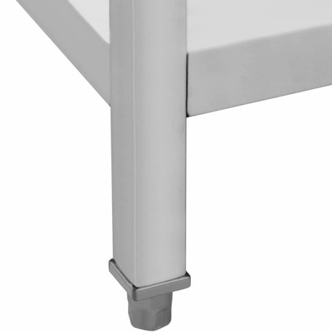 Stół blat roboczy gastronomiczny stalowy z półką szufladami 150 x 60 cm do 295 kg Stół blat roboczy gastronomiczny stalowy z półką szufladami 150 x 60 cm do 295 kg