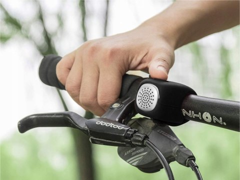 Dzwonek rowerowy elektroniczny w obudowie silikonowej - czarny Dzwonek rowerowy elektroniczny w obudowie silikonowej - czarny