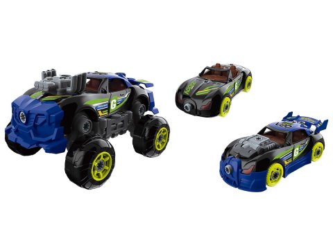 Sportowy, Terenowy Samochód do rozkręcania i skręcania 3w1 TUNING + Wkrętarka, Monster Truck Sportowy, Terenowy Samochód do rozkręcania i skręcania 3w1 TUNING + Wkrętarka, Monster Truck