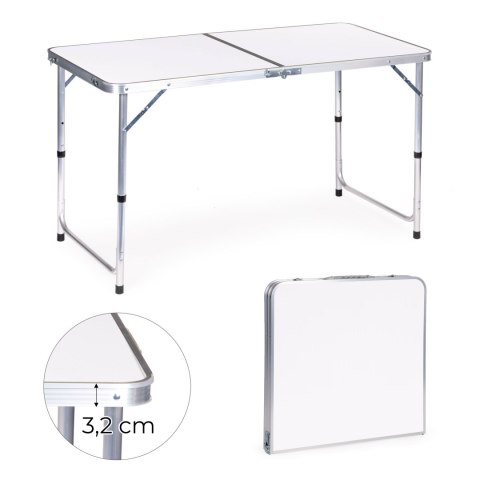 Stolik turystyczny stół składany kemping biały blat 120 x 60 cm Stolik turystyczny stół składany kemping biały blat 120 x 60 cm