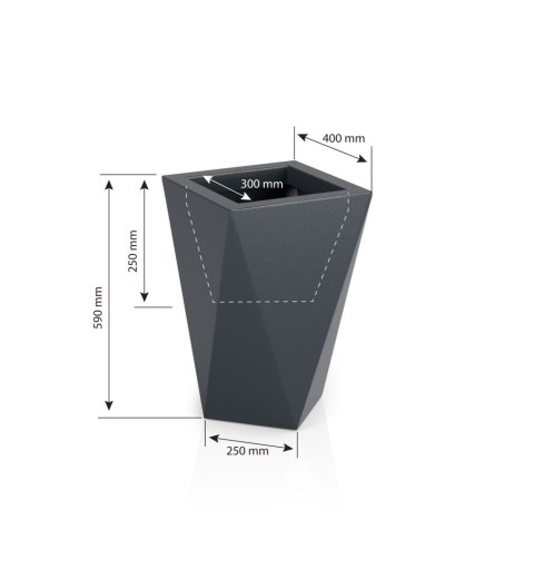 Designerska donica MONUMO VASO Antracyt Designerska donica MONUMO VASO Antracyt