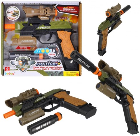 PISTOLET Z DŹWIĘKIEM I LATARKĄ PISTOLET Z DŹWIĘKIEM I LATARKĄ