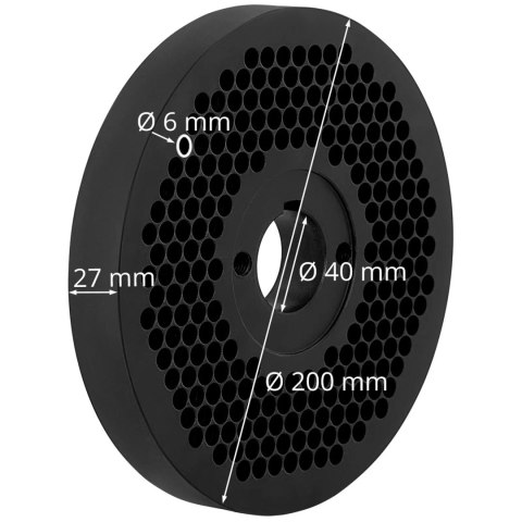 Matryca do peleciarki WIE-PM-1000 śr. 200 mm otwory 6 mm Matryca do peleciarki WIE-PM-1000 śr. 200 mm otwory 6 mm
