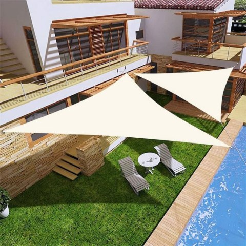 Żagiel przeciwsłoneczny daszek wodoodporny 3x3x3m ModernHome - beżowy Żagiel przeciwsłoneczny daszek wodoodporny 3x3x3m ModernHome - beżowy