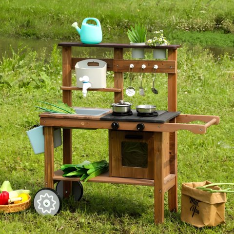 Kuchnia błotna outdoor dla dzieci z akcesroiami drewno jodłowe ECOTOYS Kuchnia błotna outdoor dla dzieci z akcesroiami drewno jodłowe ECOTOYS