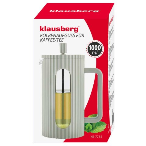 ZAPARZACZ TŁOKOWY DO KAWY/HERBATY 1000ml KLAUSBERG KB-7755 ZIELONY ZAPARZACZ TŁOKOWY DO KAWY/HERBATY 1000ml KLAUSBERG KB-7755 ZIELONY