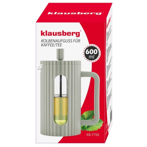 ZAPARZACZ TŁOKOWY DO KAWY/HERBATY 600ml KLAUSBERG KB-7750 ZIELONY ZAPARZACZ TŁOKOWY DO KAWY/HERBATY 600ml KLAUSBERG KB-7750 ZIELONY