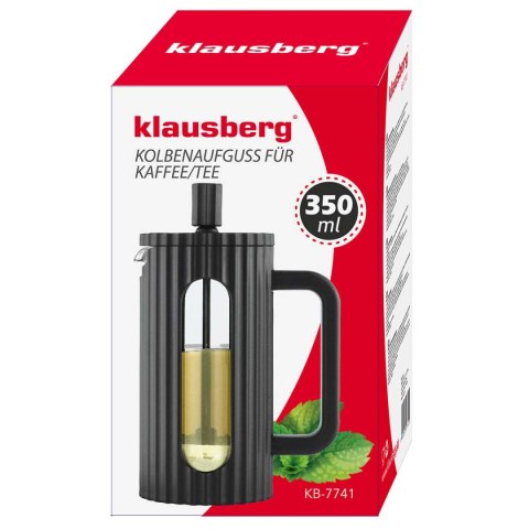 ZAPARZACZ TŁOKOWY DO KAWY/HERBATY Z 350ml KLAUSBERG KB-7741 CZARNY ZAPARZACZ TŁOKOWY DO KAWY/HERBATY Z 350ml KLAUSBERG KB-7741 CZARNY
