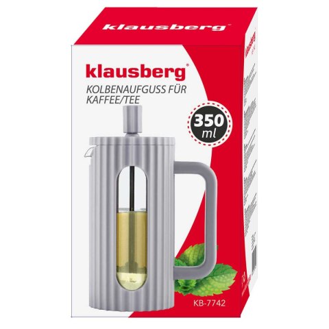 ZAPARZACZ TŁOKOWY DO KAWY/HERBATY Z 350ml KLAUSBERG KB-7742 SZARY ZAPARZACZ TŁOKOWY DO KAWY/HERBATY Z 350ml KLAUSBERG KB-7742 SZARY