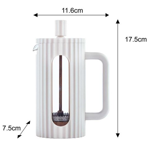 ZAPARZACZ TŁOKOWY DO KAWY/HERBATY Z 350ml KLAUSBERG KB-7743 BIAŁY ZAPARZACZ TŁOKOWY DO KAWY/HERBATY Z 350ml KLAUSBERG KB-7743 BIAŁY